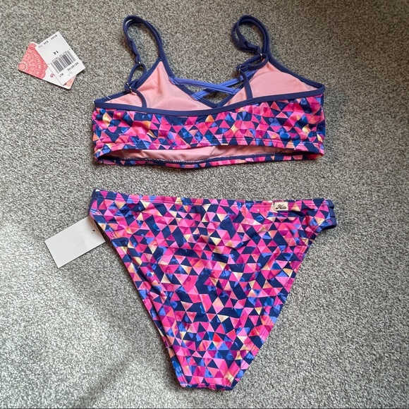 Hobie Girls Swimsuit 2pc Pink Purple Size 14 NWT - Picture 2 of 6